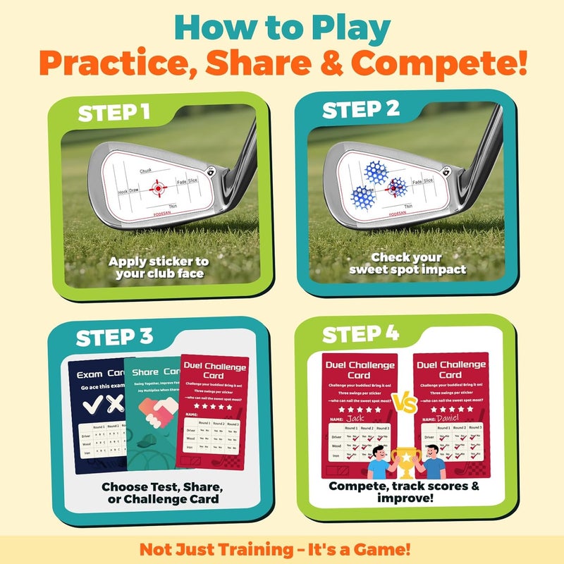 FODESAN Store No-Residue Golf Impact Tape – 2026 Innovative High-Resolution Strike Stickers – Instant Swing Feedback, Fun & Effective Practice, Training Gift for Beginners & Pros - Image 3